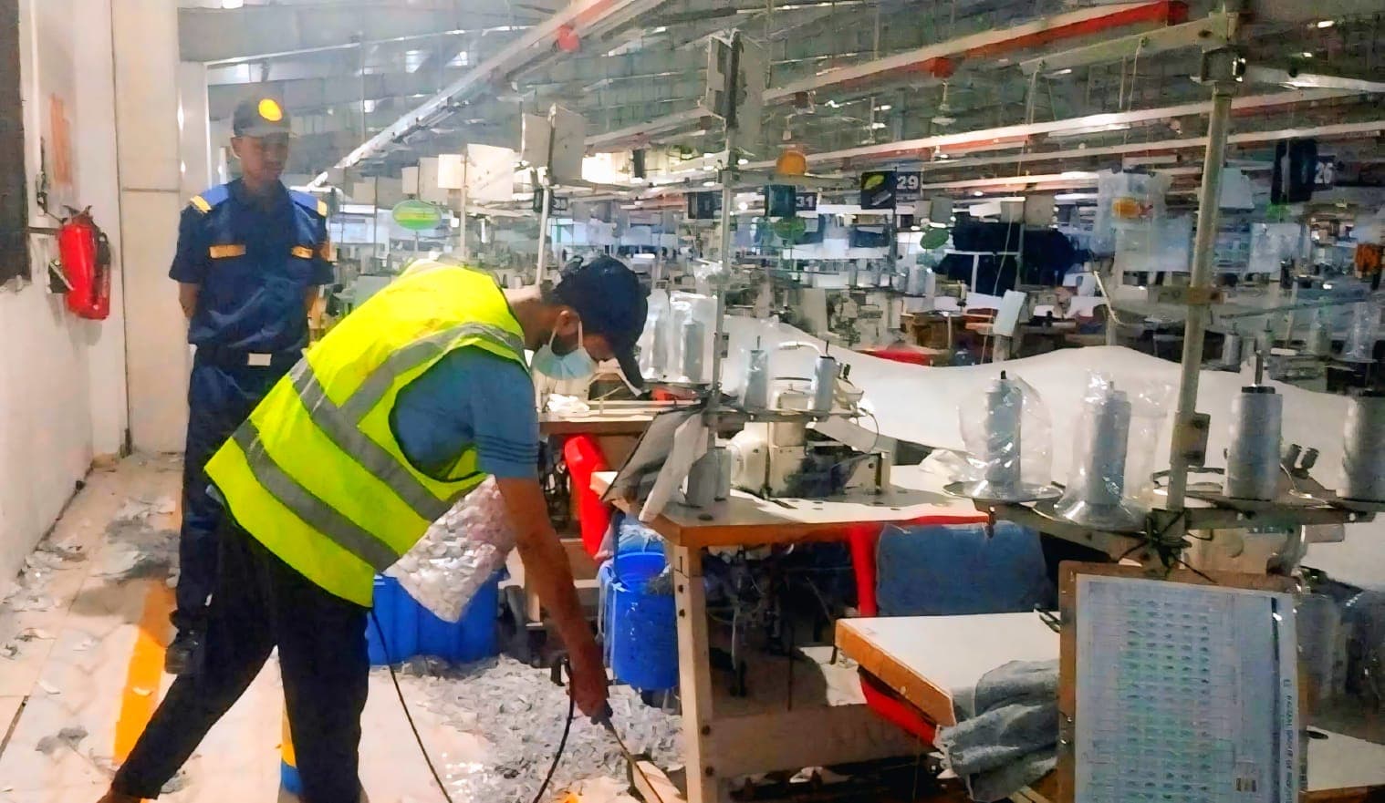 Garment factory pest control service in progress